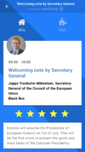 Rating feature on Worksup